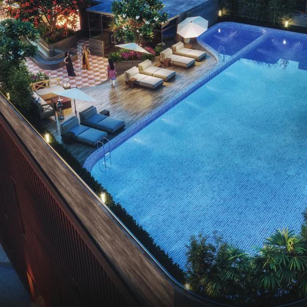 CKPC Winds of Change, Yelahanka Rooftop pool beside the clubhouse at CKPC Winds of Change, developer render