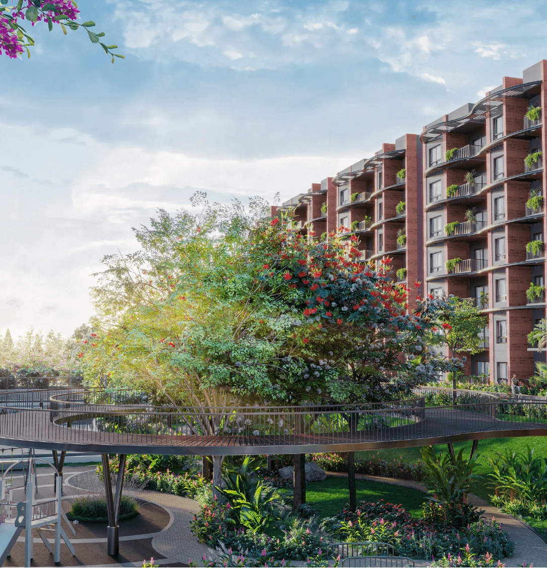 CKPC Winds of Change, Yelahanka Towers and landscaped grounds of CKPC Winds of Change, Yelahanka, developer render
